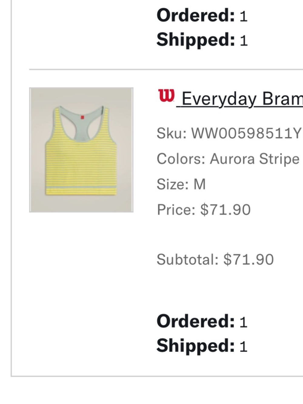 Everyday Brami Aurora Stripe Sports Bra - Yellow Stripe